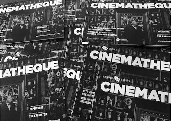 Cinematheque journals, publications, black and white.